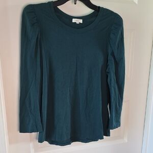A.L.C. Green Long Sleeve Blouse with Relaxed Fit